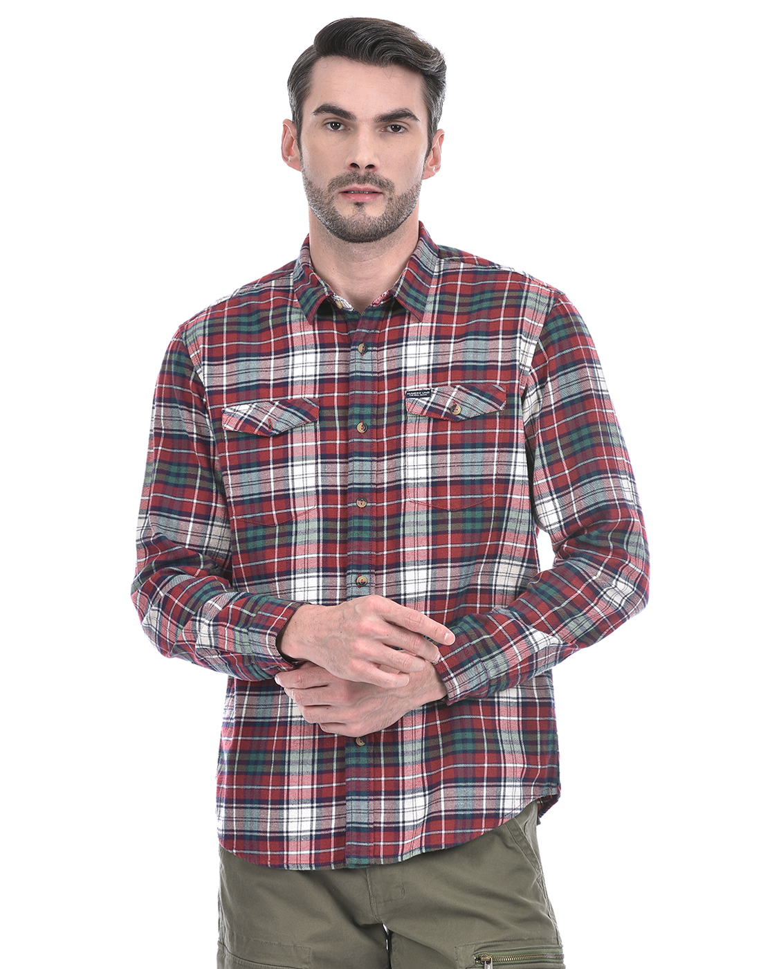 Numero Uno Men Checkered Red Shirt